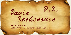 Pavle Keskenović vizit kartica